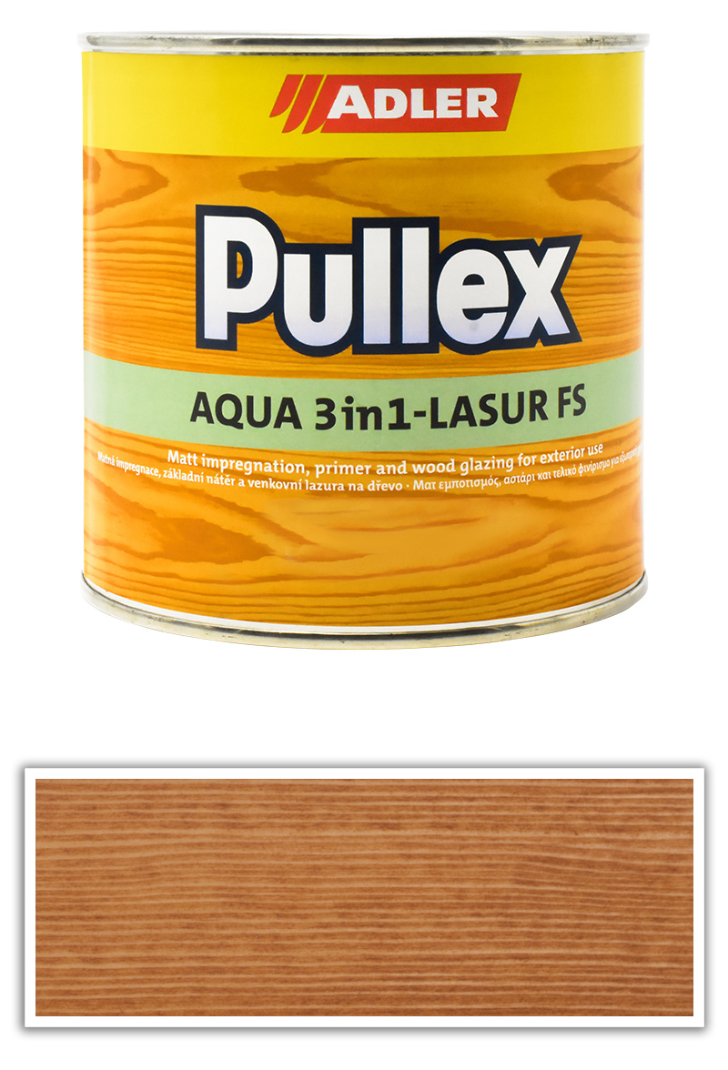 ADLER Pullex Aqua 3in1-Lasur FS - tenkovrstvá matná lazura na dřevo v exteriéru 0.75 l Modřín