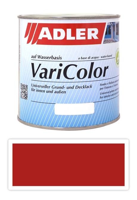 ADLER Varicolor - vodou ředitelná krycí barva univerzál 0.75 l Feuerrot / Ohnivě červená RAL 3000