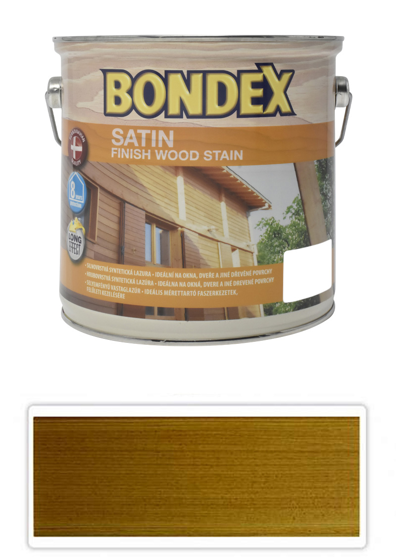 BONDEX Satin - silnovrstvá lazura pro ošetření dřeva v exteriéru 2.5 l Dub 922