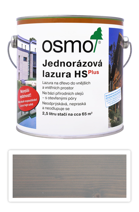 Jednorázová lazura HS OSMO 2.5l Stříbrný topol