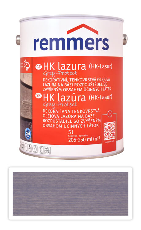 REMMERS HK lazura Grey Protect - ochranná lazura na dřevo pro exteriér 5 l Wassergrau / Vodní šedá FT 20924