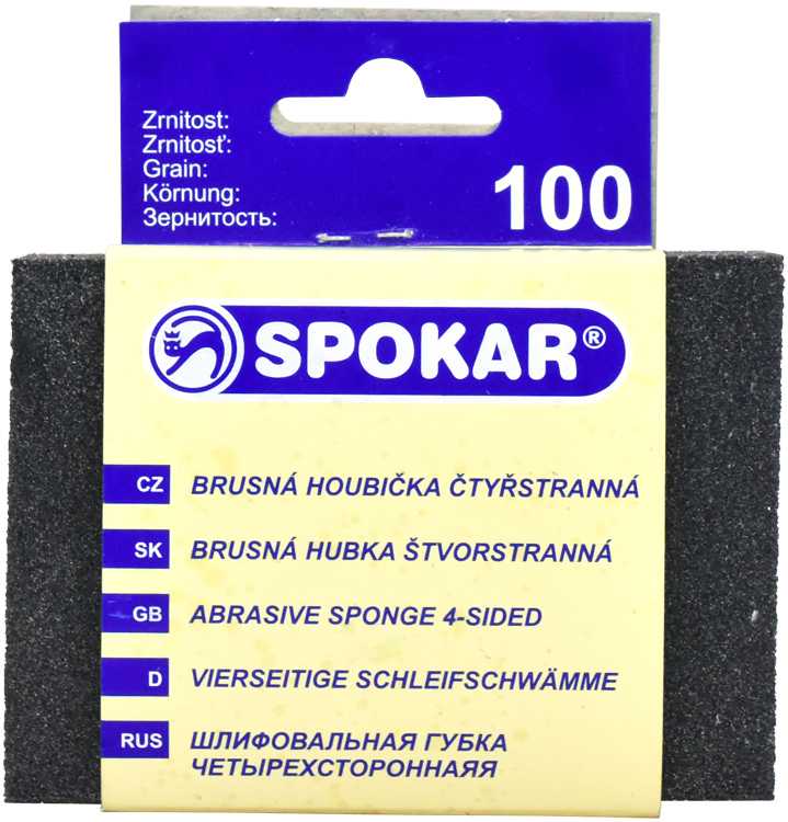 SPOKAR - čtyřstranná brusná houbička zrno 100