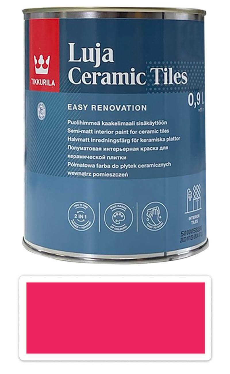 TIKKURILA Luja Ceramic Tiles - barva na keramické obklady 0.9 l Rosé / Růžová RAL 3017