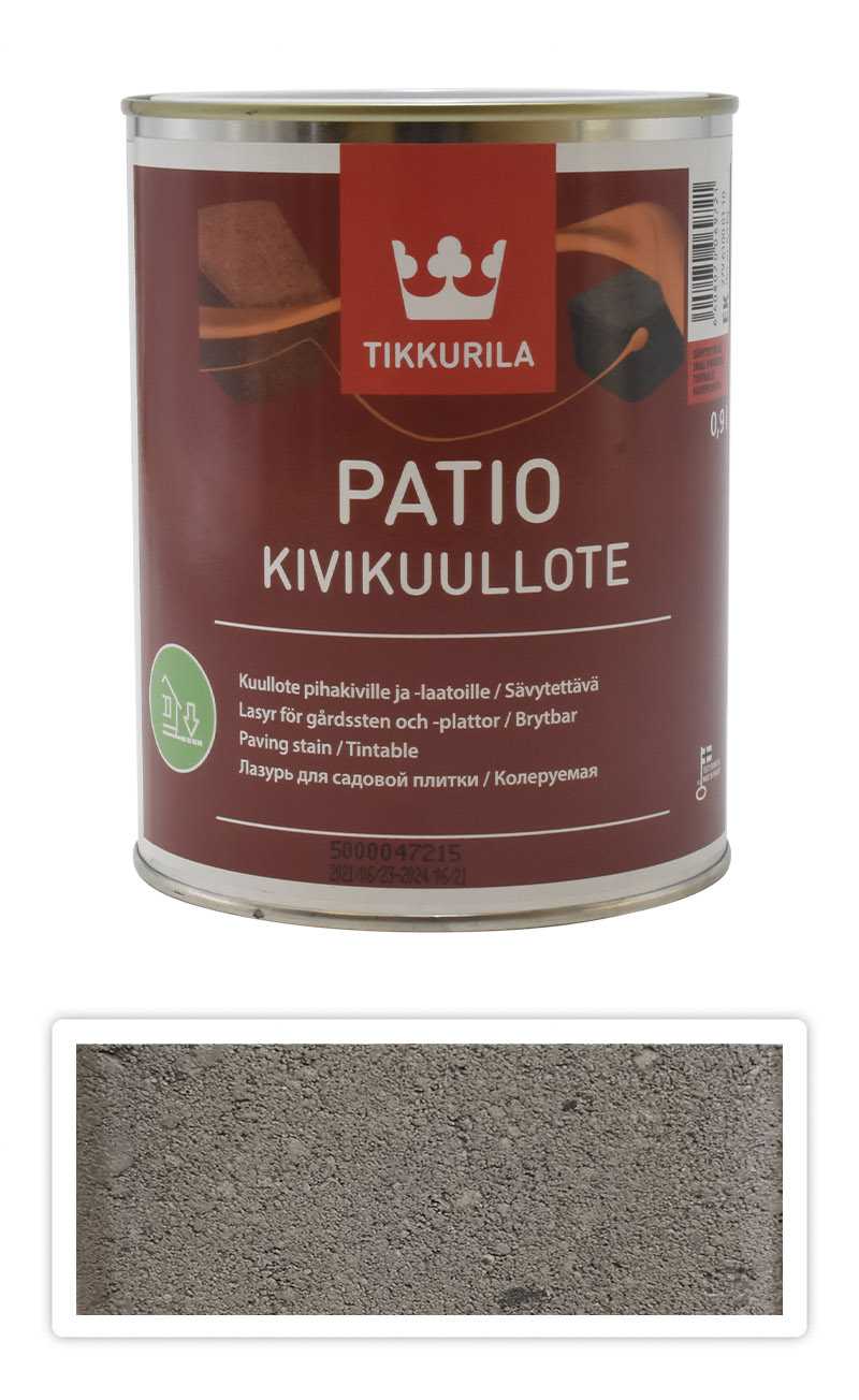 TIKKURILA Patio Kivikuullote - vodou ředitelné mořidlo na zámkovou dlažbu 0.9 l TVT EK01