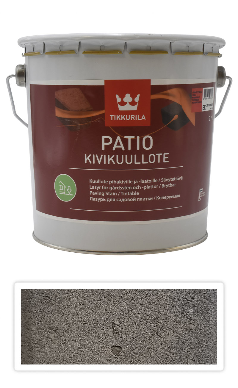 TIKKURILA Patio Kivikuullote - vodou ředitelné mořidlo na zámkovou dlažbu 2.7 l TVT EK02