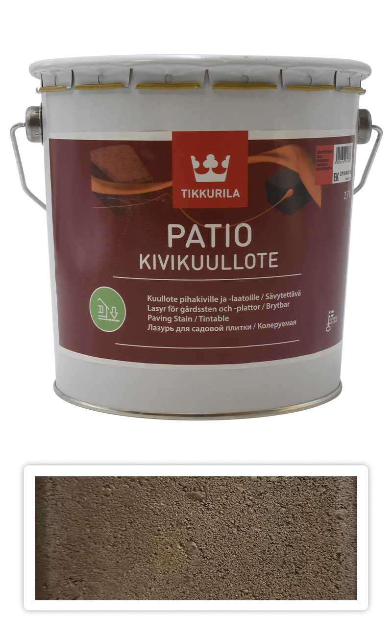 TIKKURILA Patio Kivikuullote - vodou ředitelné mořidlo na zámkovou dlažbu 2.7 l TVT EK09