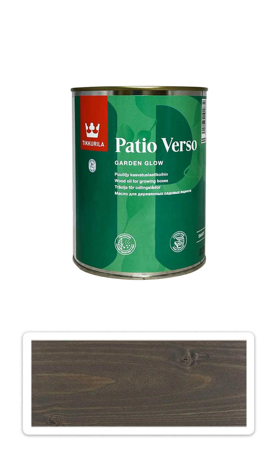 TIKKURILA Patio Verso - olej na vyvýšené záhony 0.9 l Šedý