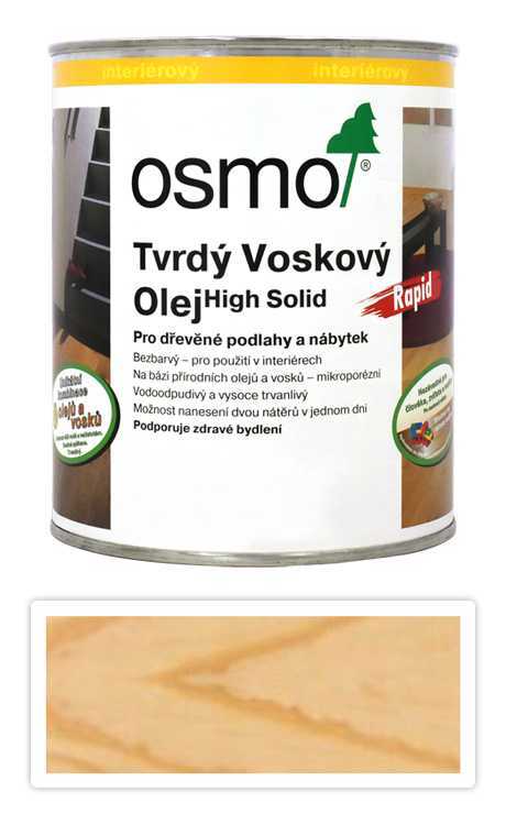 Tvrdý voskový olej OSMO RAPID 0.75l Bezbarvý polomat