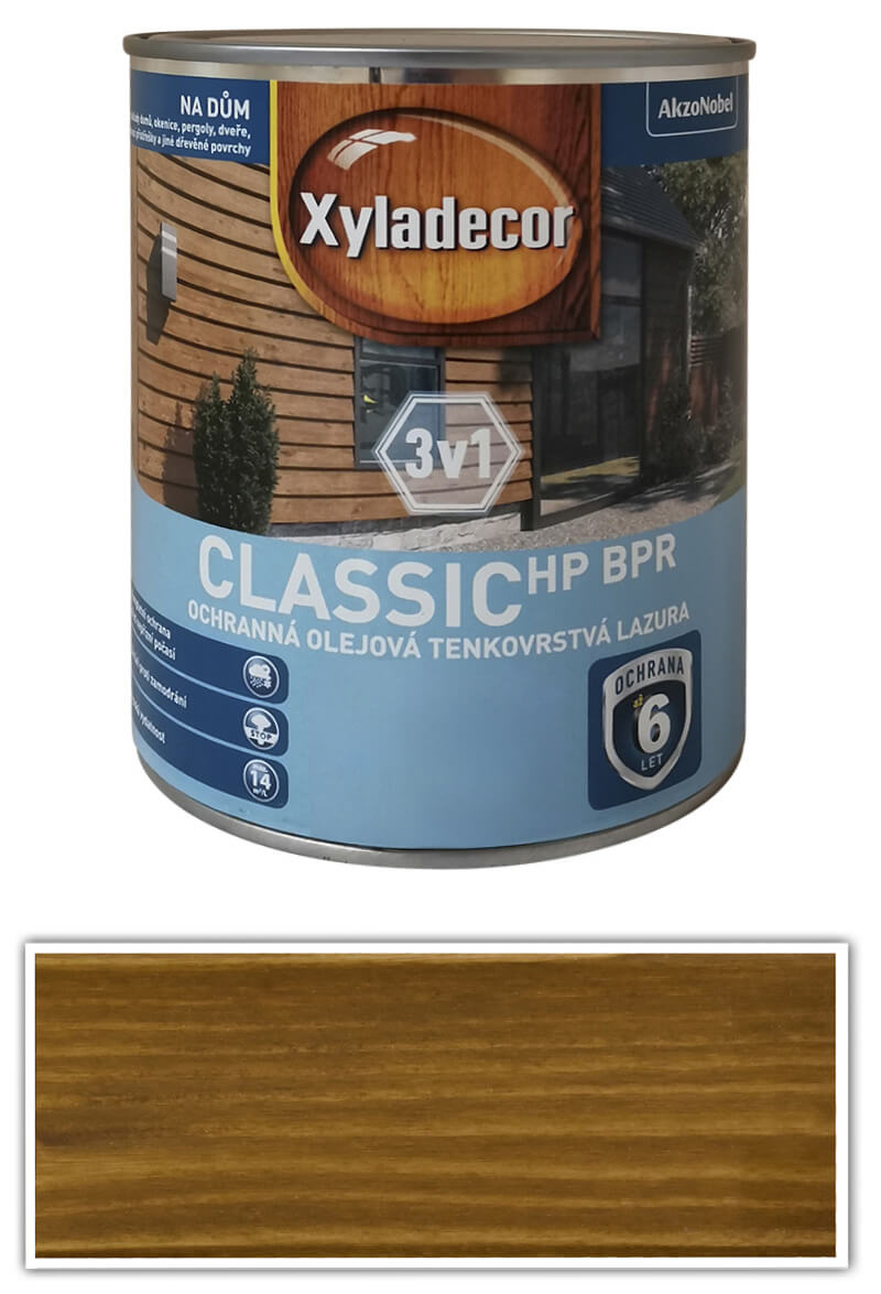 XYLADECOR Classic HP BPR 3v1 - ochranná olejová tenkovrstvá lazura na dřevo 0.75 l Dub