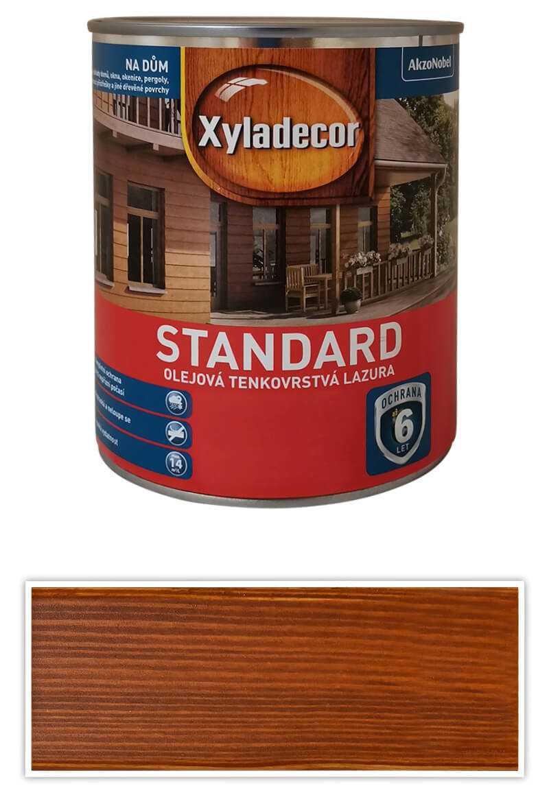 XYLADECOR Standard - olejová tenkovrstvá lazura na dřevo 0.75 l Indický teak