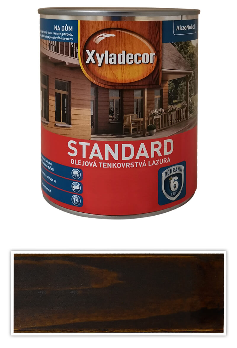 XYLADECOR Standard - olejová tenkovrstvá lazura na dřevo 0.75 l Palisandr