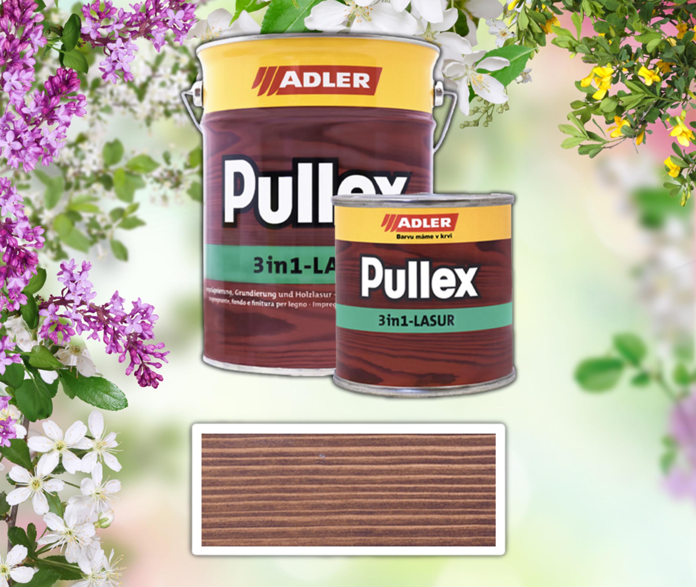 ADLER SADA - pullex 3in1 Lasur - impregnační lazura 4.5 l Palisandr + 0.75 l ZDARMA