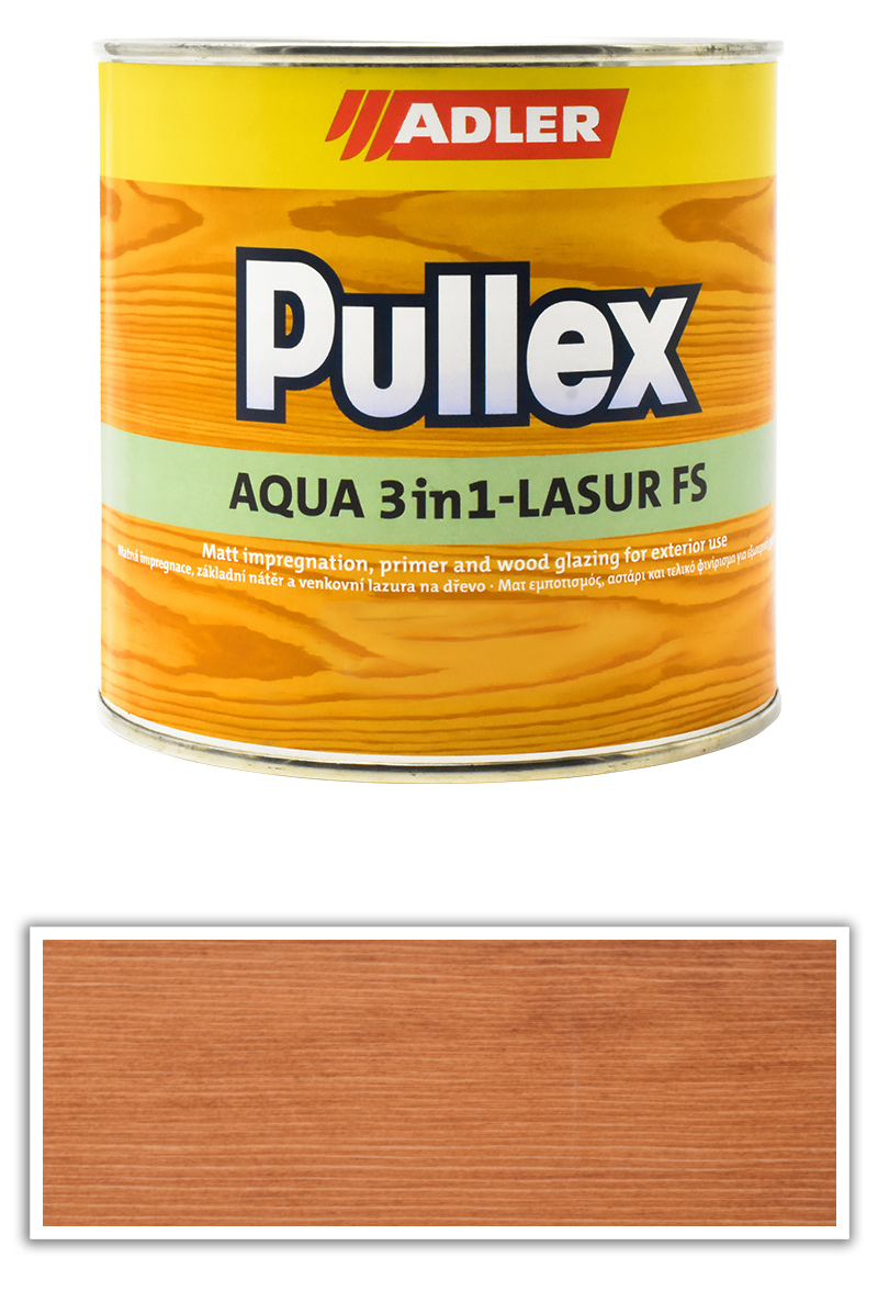 ADLER Pullex Aqua 3in1-Lasur FS - tenkovrstvá matná lazura na dřevo v exteriéru 0.75 l Borovice