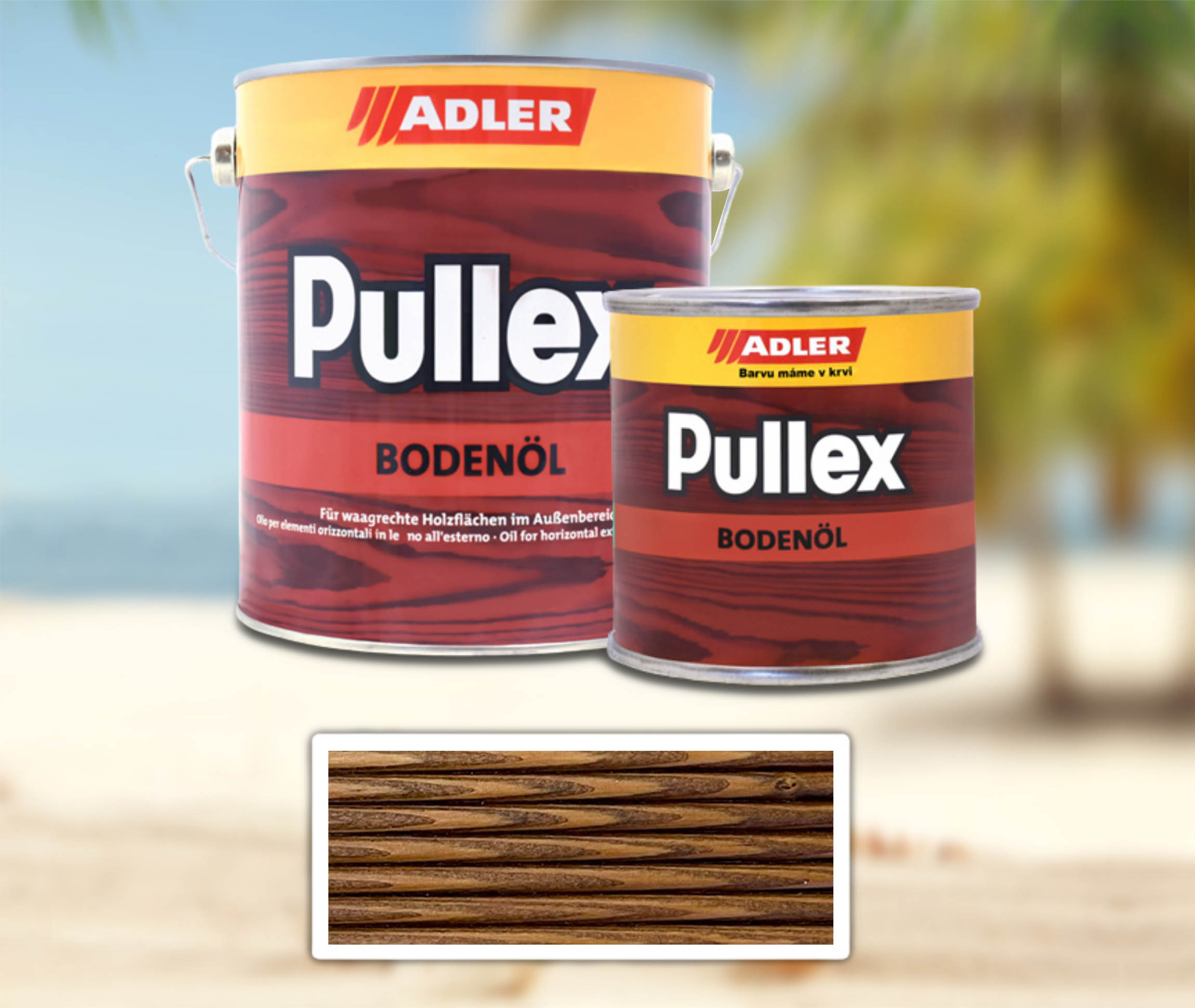 ADLER sada - Pullex Bodenöl - terasový olej 2.5 l Kongo + 0.75 l ZDARMA 50528