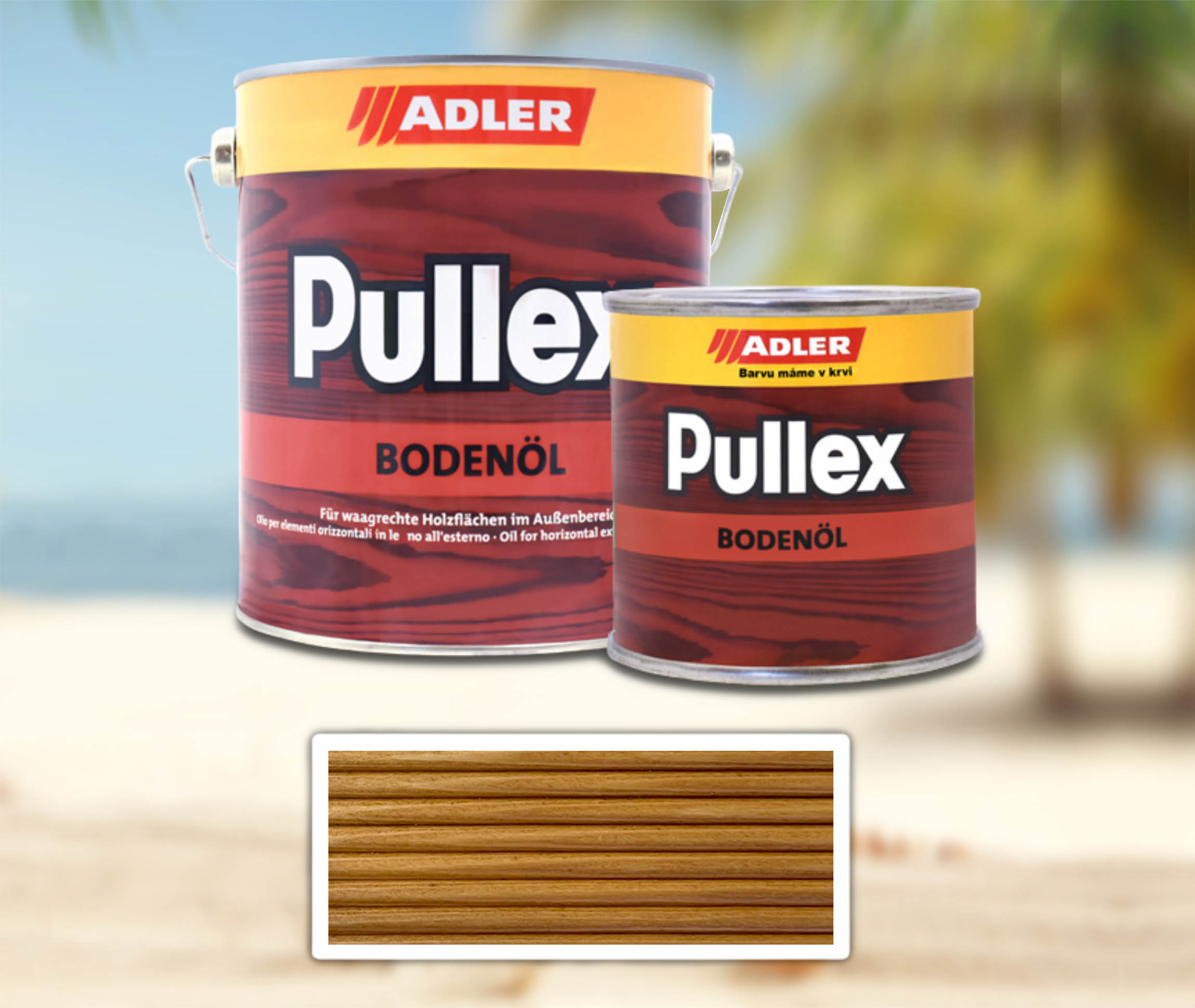 ADLER sada - Pullex Bodenöl - terasový olej 2.5 l Modřín 50547 + 0.75 l ZDARMA