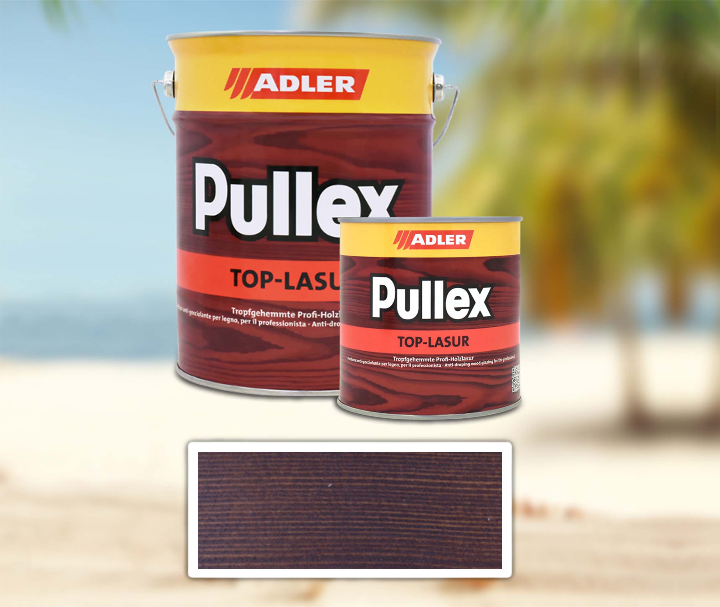 ADLER sada - Pullex Top Lasur - tenkovrstvá lazura pro exteriéry 4.5 l Palisandr 50556 + 0.75 l ZDARMA