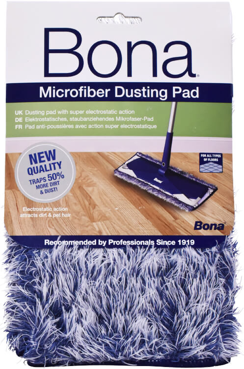 BONA Dusting pad - modro-bílá utěrka z mikrovlákna k pohlcení prachu