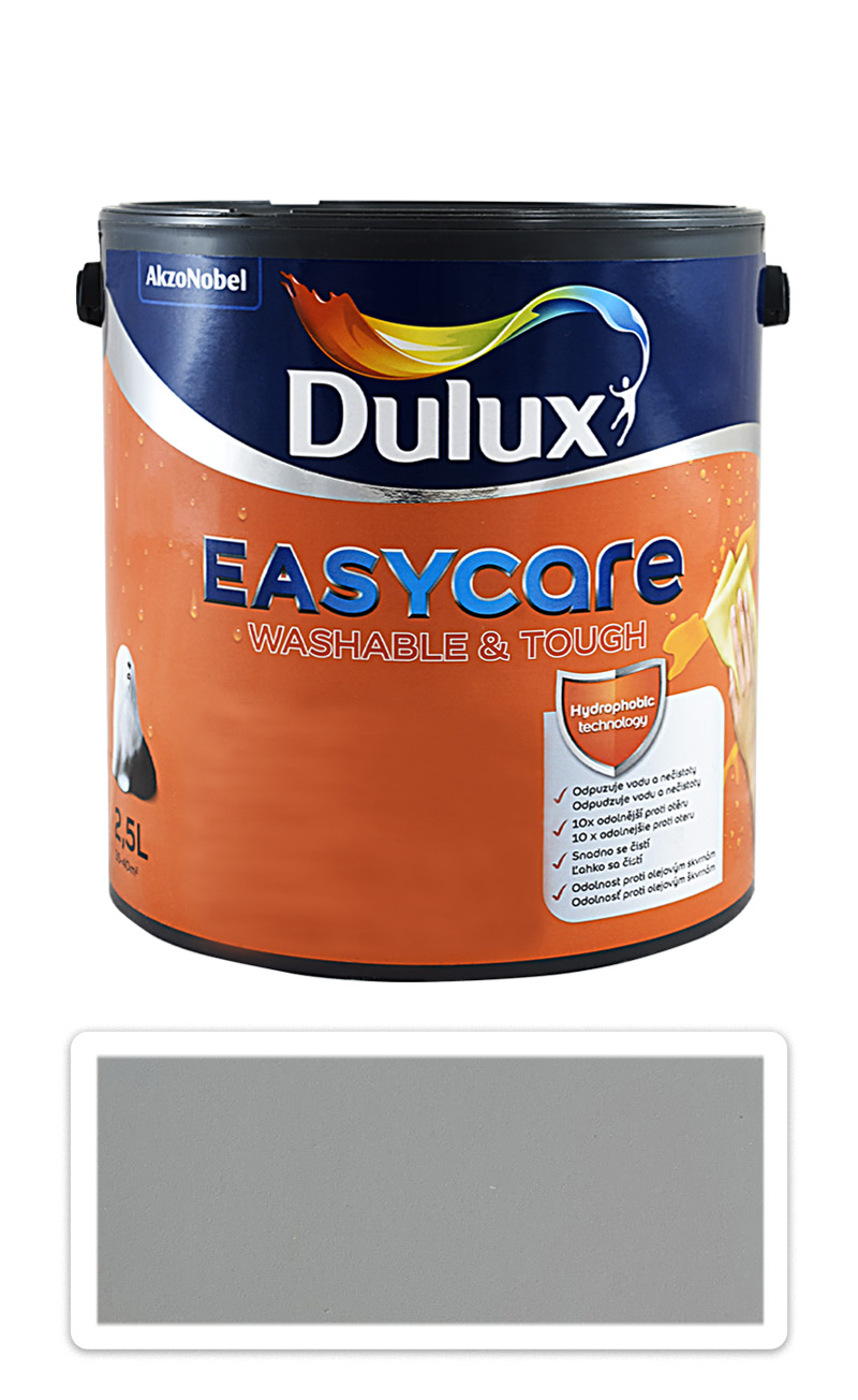 DULUX EasyCare - omyvatelná malířská barva do interiéru 2.5 l Kovově šedá