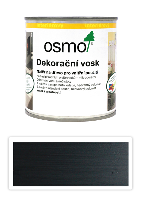 OSMO Dekorační vosk intenzivní odstíny 0.375 l Černý 3169