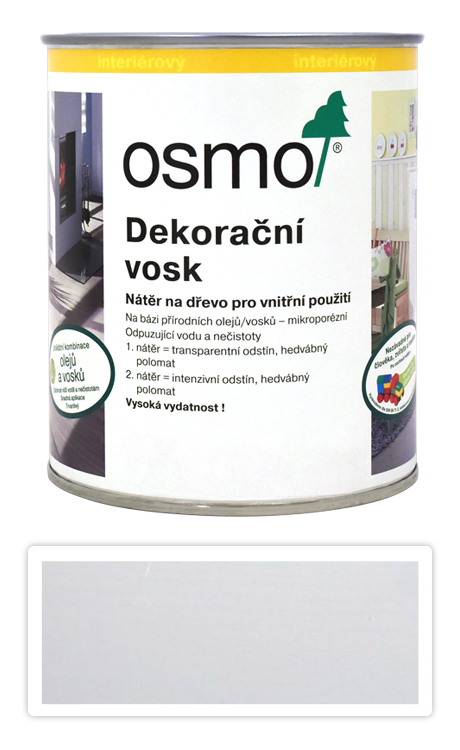 OSMO Dekorační vosk intenzivní odstíny 0.75 l Bílý mat 3186