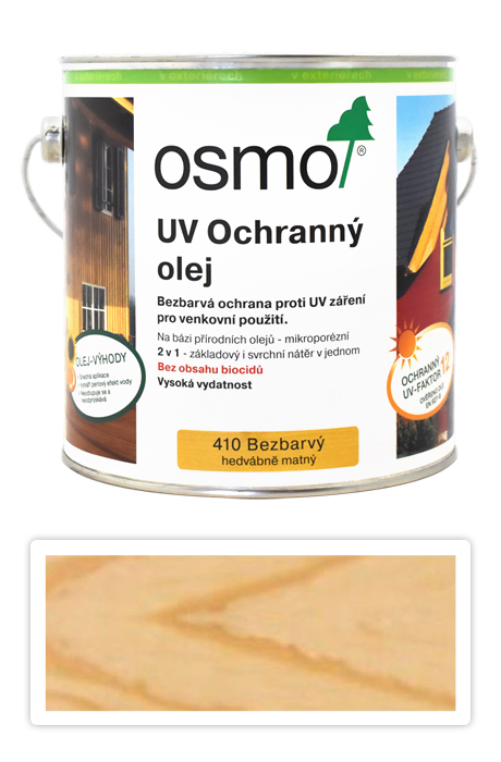 OSMO UV Olej Extra pro interiéry i exteriéry 2.5 l Bezbarvý 410