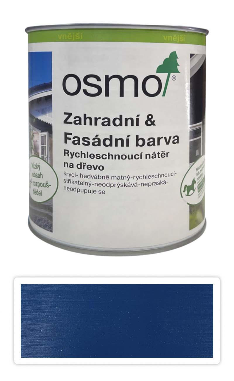 OSMO Zahradní a fasádní barva na dřevo 0.75 l Modrá Capri 7519