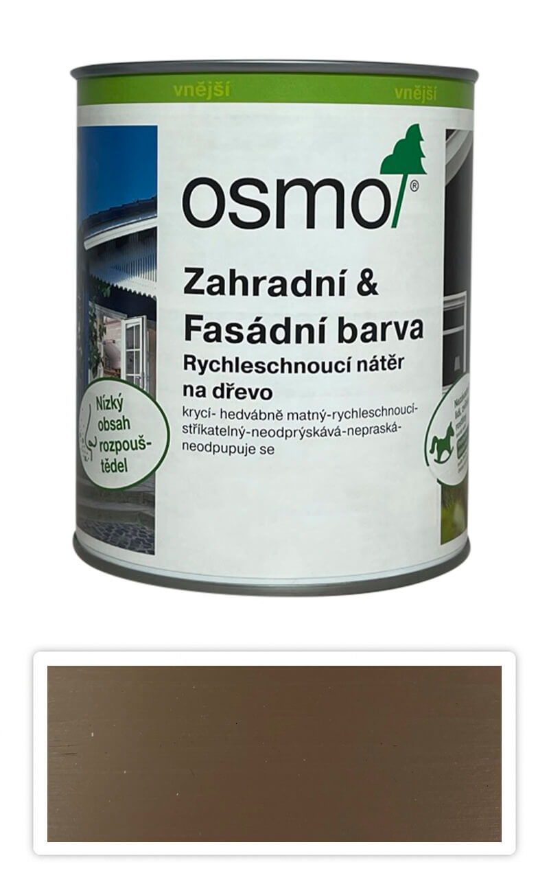 OSMO Zahradní a fasádní barva na dřevo 0.75 l Šedobéžová 7119