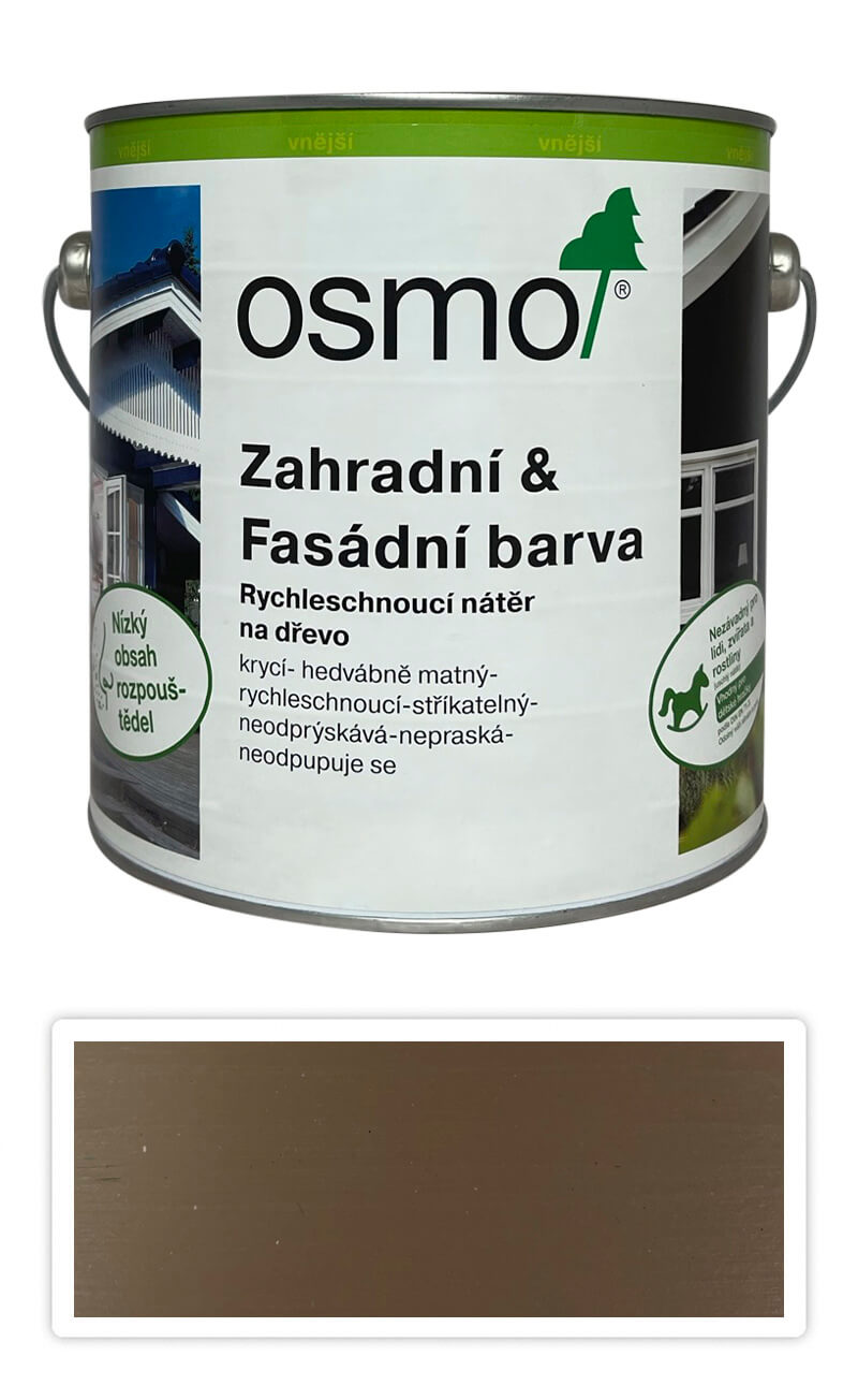 OSMO Zahradní a fasádní barva na dřevo 2.5 l Šedobéžová 7119