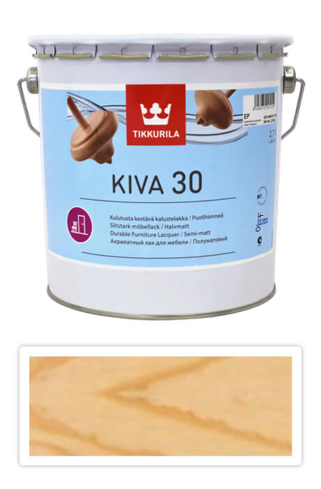 TIKKURILA Kiva 30 - vodou ředitelný lak 2.7 l Bezbarvý polomatný