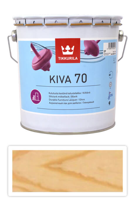 TIKKURILA Kiva 70 - vodou ředitelný lak 2.7 l Bezbarvý lesklý