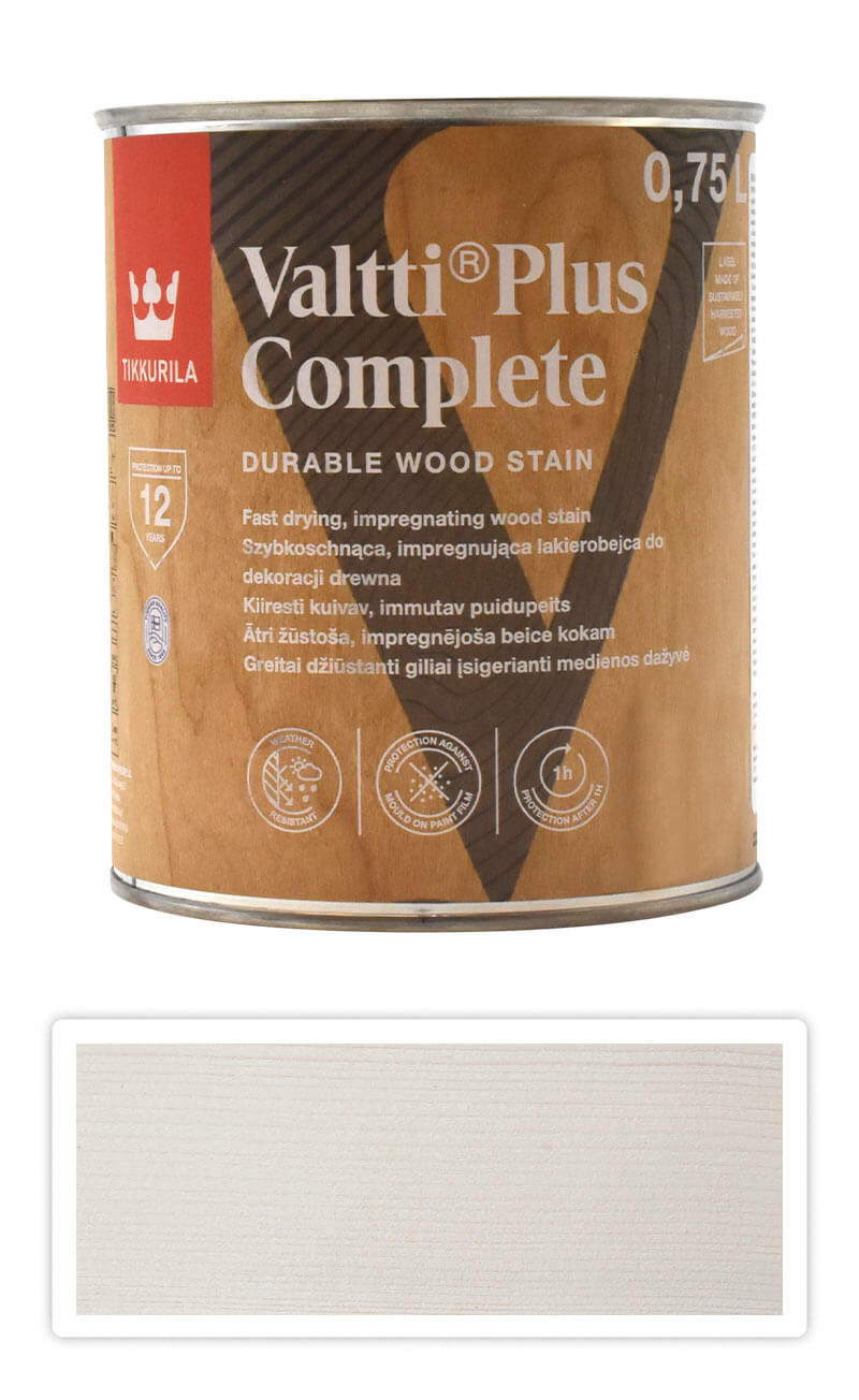 TIKKURILA Valtti Plus Complete - matná tenkovrstvá lazura 0.75 l Bílá