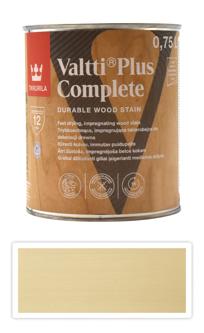 TIKKURILA Valtti Plus Complete - matná tenkovrstvá lazura 0.75 l Světlý dub