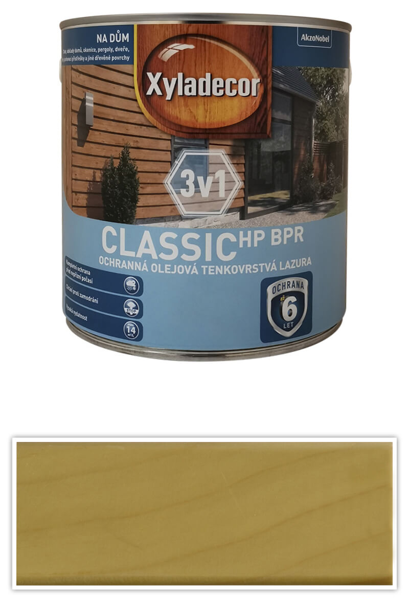 XYLADECOR Classic HP BPR 3v1 - ochranná olejová tenkovrstvá lazura na dřevo 2.5 l Bezbarvý