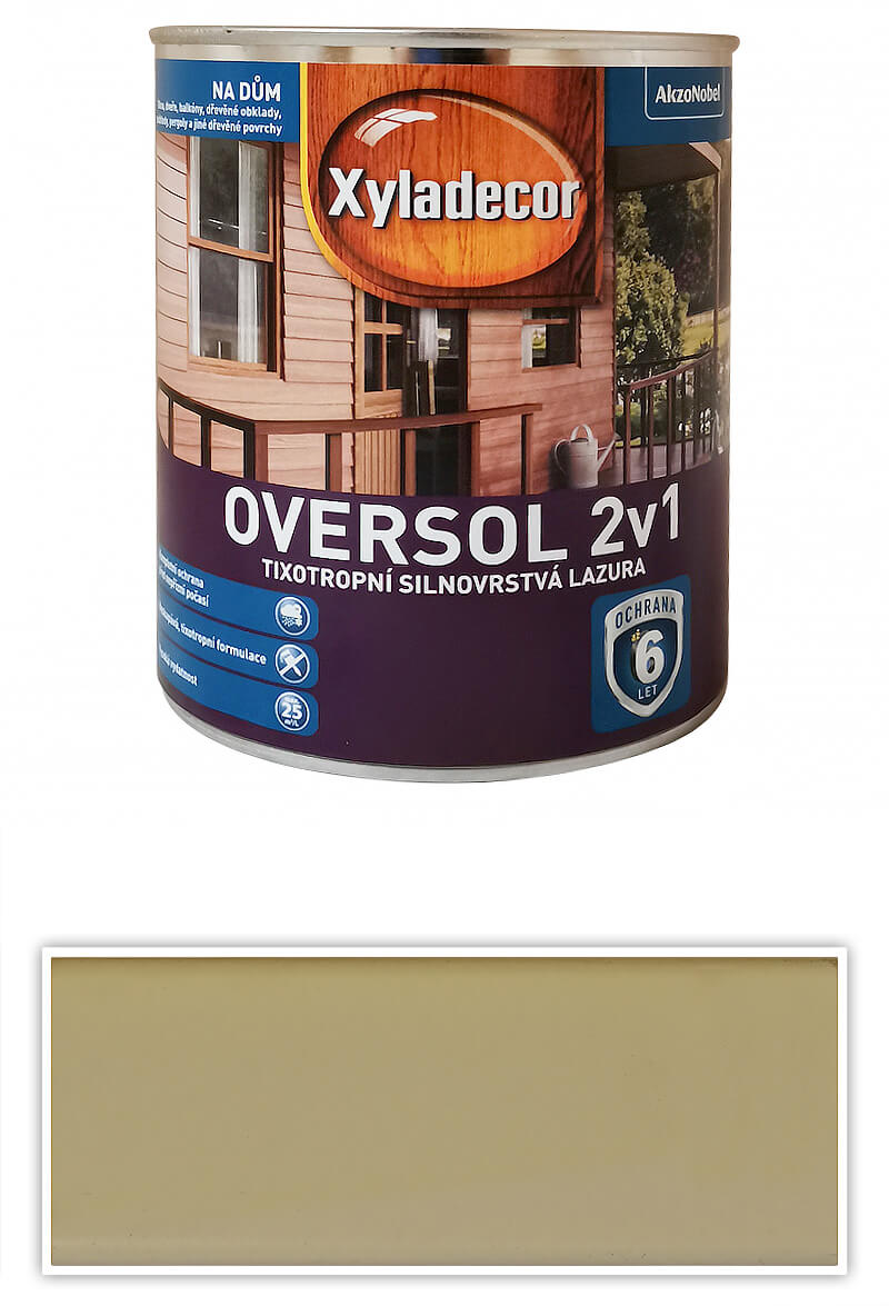 XYLADECOR Oversol 2v1 - tixotropní silnovrstvá lazura na dřevo 0.75 l Bílá krycí