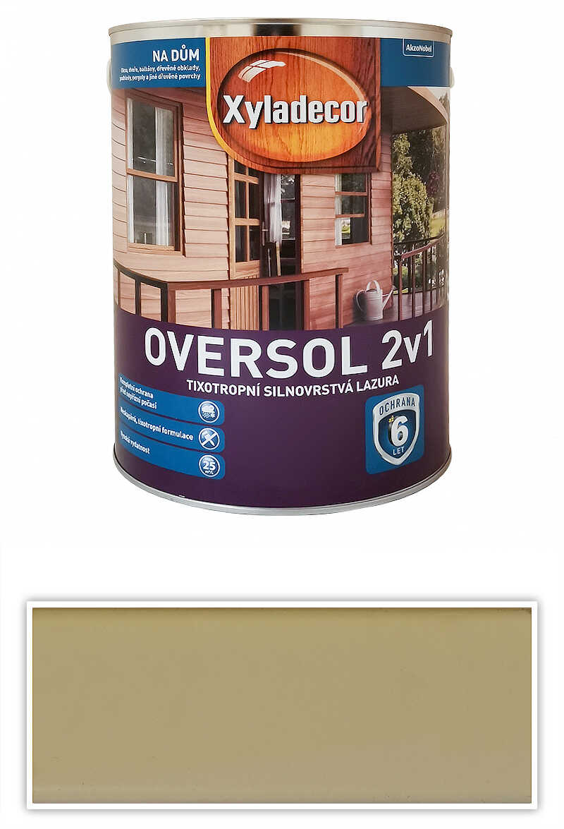 XYLADECOR Oversol 2v1 - tixotropní silnovrstvá lazura na dřevo 5 l Bílá krycí