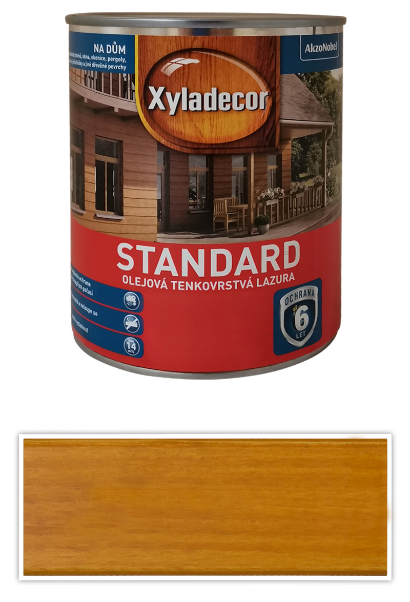 XYLADECOR Standard - olejová tenkovrstvá lazura na dřevo 0.75 l Cedr