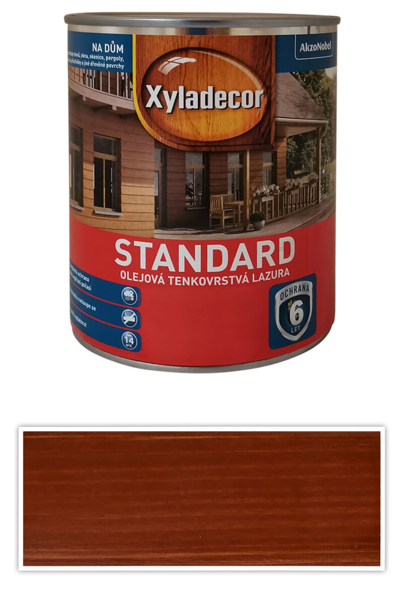 XYLADECOR Standard - olejová tenkovrstvá lazura na dřevo 0.75 l Mahagon