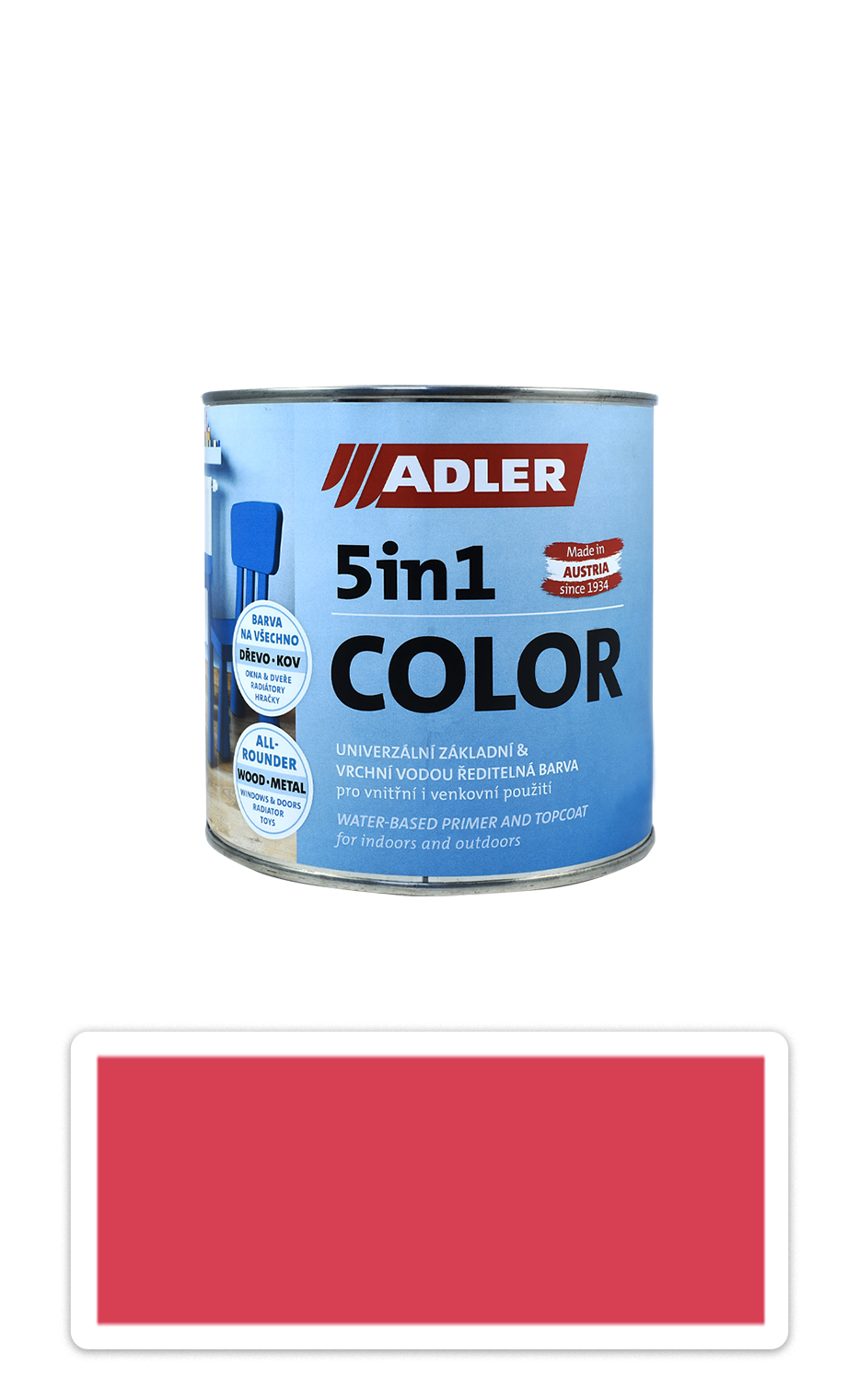 ADLER 5in1 Color - univerzální vodou ředitelná barva 0.75 l Rosé / Růžová RAL 3017