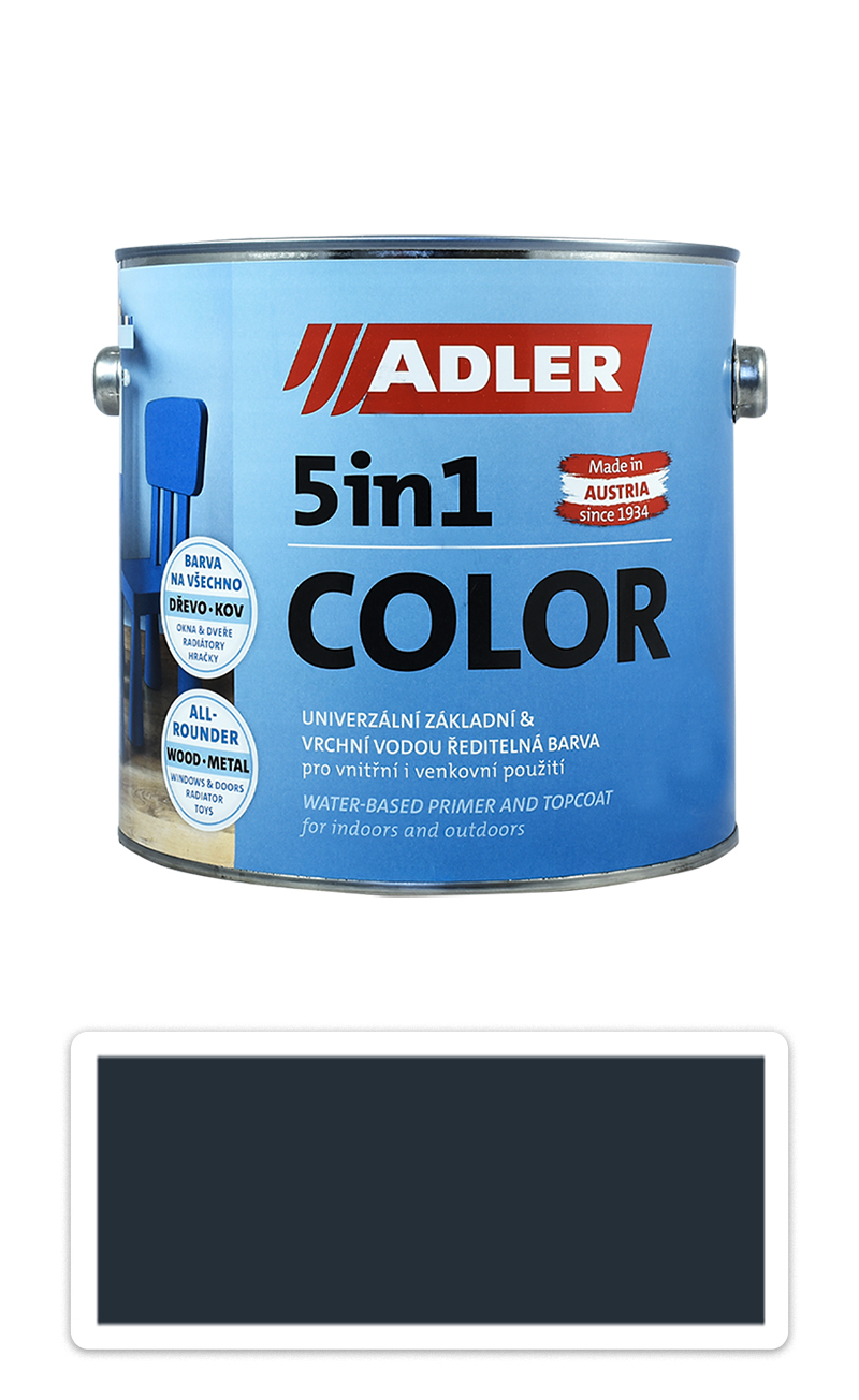 ADLER 5in1 Color - univerzální vodou ředitelná barva 2.5 l Anthrazitgrau / Antracitově šedá RAL 7016