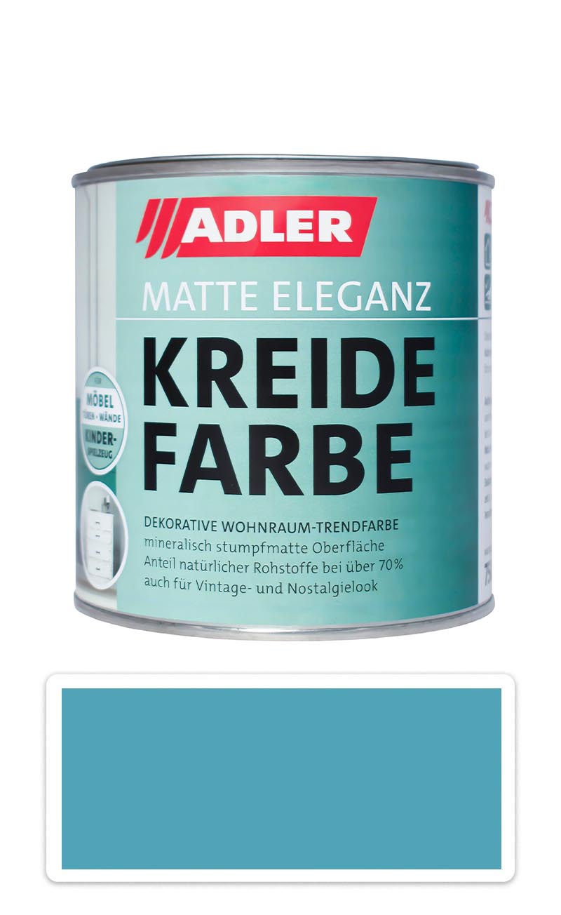 ADLER Kreidefarbe - univerzální vodou ředitelná křídová barva do interiéru 0.75 l Gletscherspalte