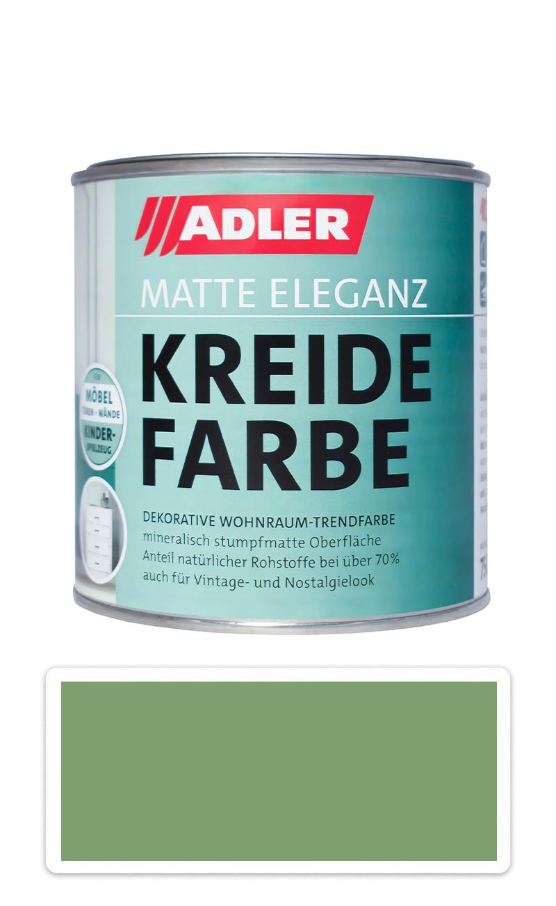 ADLER Kreidefarbe - univerzální vodou ředitelná křídová barva do interiéru 0.75 l Latsche