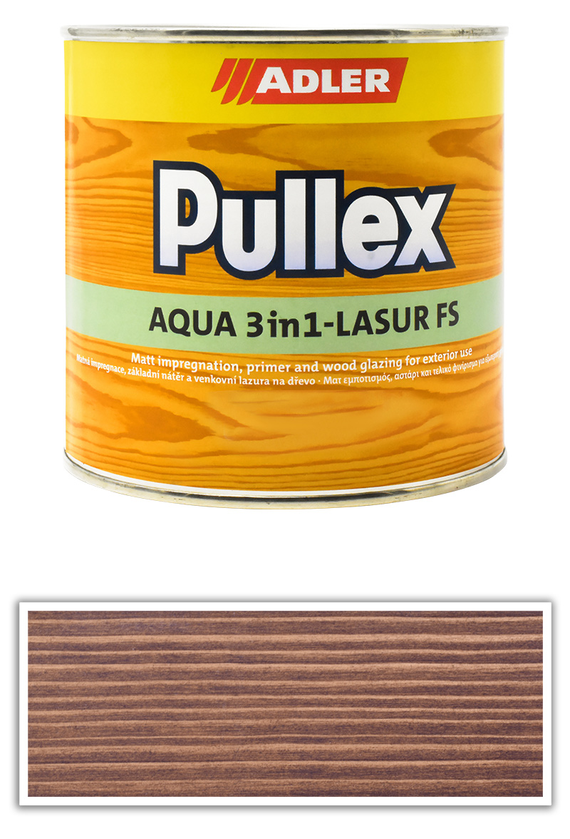 ADLER Pullex Aqua 3in1-Lasur FS - tenkovrstvá matná lazura na dřevo v exteriéru 0.75 l Palisandr