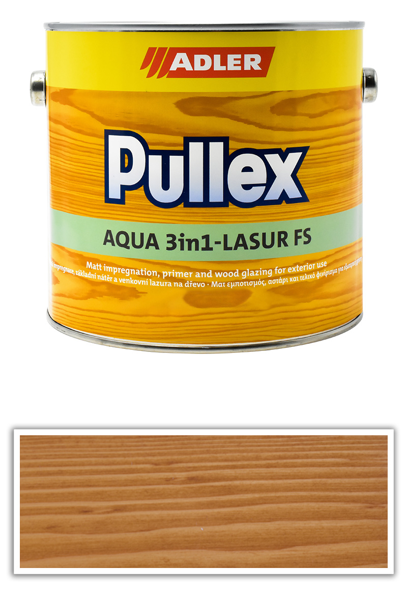 ADLER Pullex Aqua 3in1-Lasur FS - tenkovrstvá matná lazura na dřevo v exteriéru 2.5 l Dub