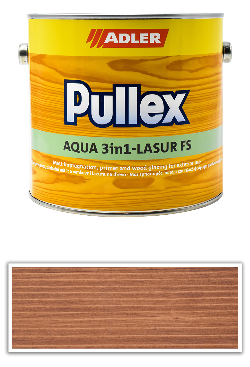 ADLER Pullex Aqua 3in1-Lasur FS - tenkovrstvá matná lazura na dřevo v exteriéru 2.5 l Ořech