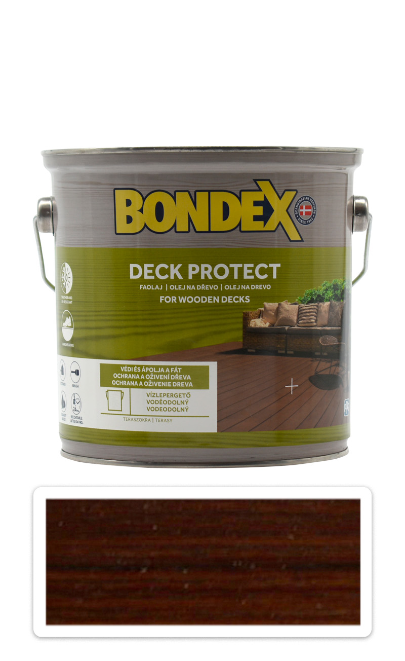 BONDEX Deck Protect - ochranný syntetický olej na dřevo v exteriéru 2.5 l Palisandr