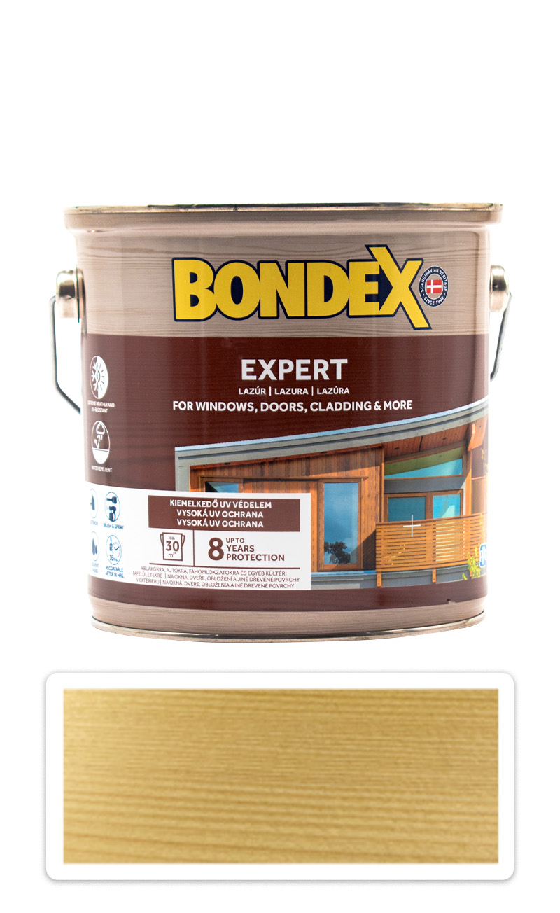 BONDEX Expert - silnovrstvá syntetická lazura na dřevo v exteriéru 2.5 l Bezbarvá