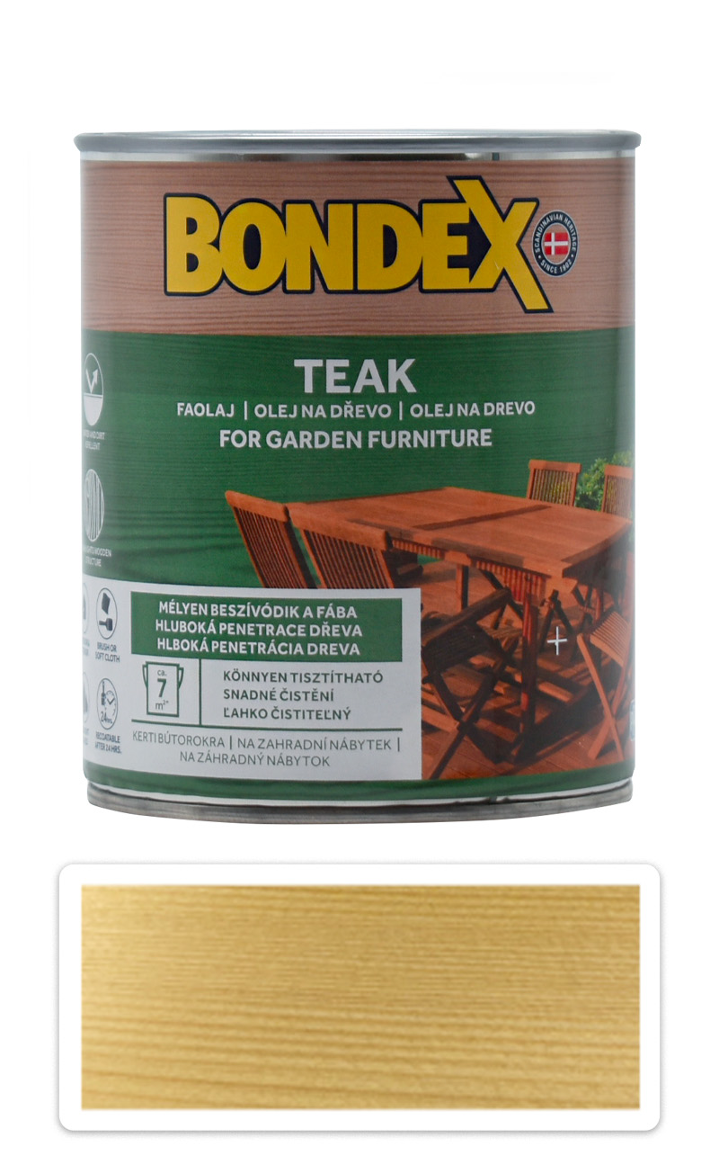 BONDEX Teak - syntetický teakový olej na dřevo v interiéru a exteriéru 2.5 l Bezbarvý