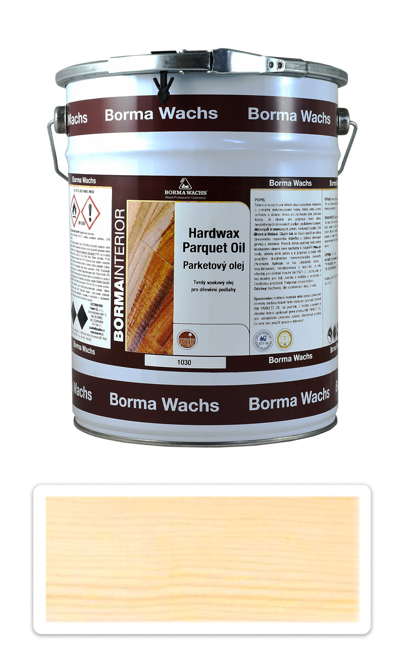 BORMA Hardwax Parkett Oil - tvrdý voskový olej na parkety 5 l Bezbarvý