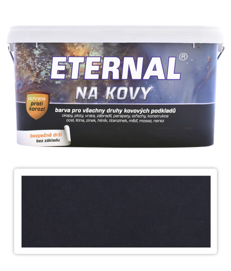 ETERNAL Na kovy - antikorozní barva na kov 5 l Kovářská černá 460