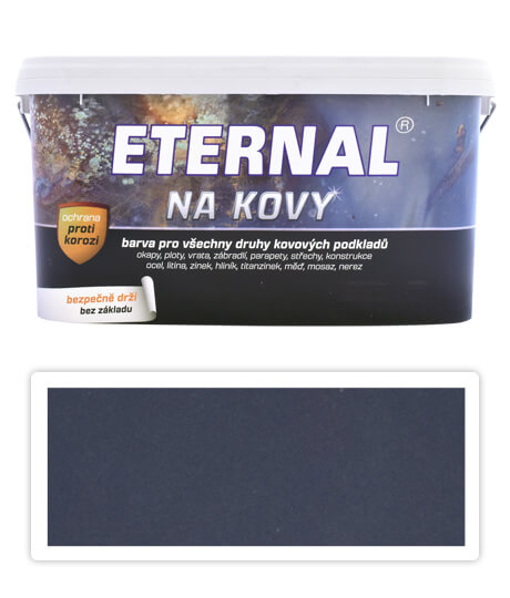 ETERNAL Na kovy - antikorozní barva na kov 5 l Kovářská tmavě šedá 454